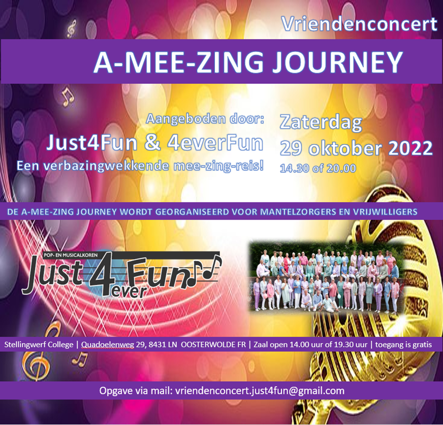 Vriendenconcert A-mee-zing journey middag